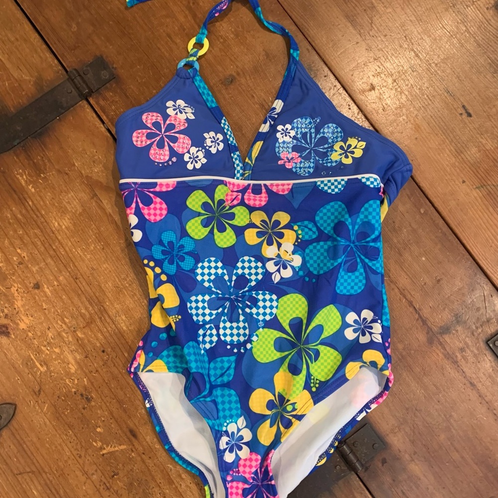 Girls bathing suit size 12 blue